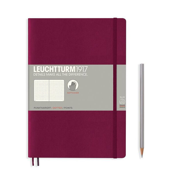 LEUCHTTURM1917 Notebook - B5 Soft Cover Port Red - dotted