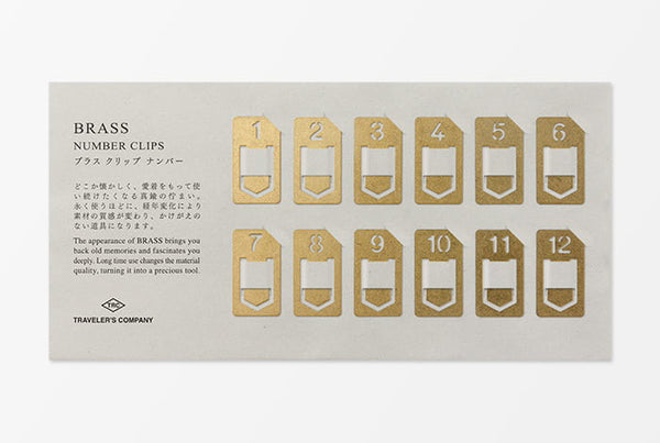 TRC Brass Numbered Clips