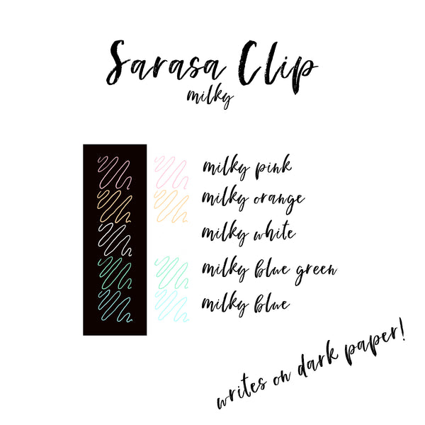 SARASA CLIP GEL PEN - Milk 5PK