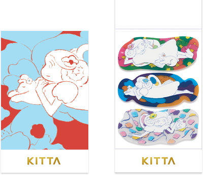 KITTA - washi tape glærir límmiðar á spjaldi  - Yozora